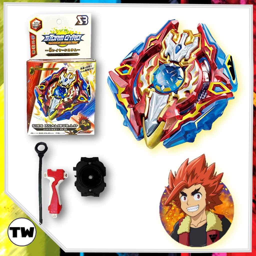 Ready Stock Beyblade Burst Sb Storm Gyro B92 Sieg Xcalibur Included Handle And Launcher Shopee Malaysia