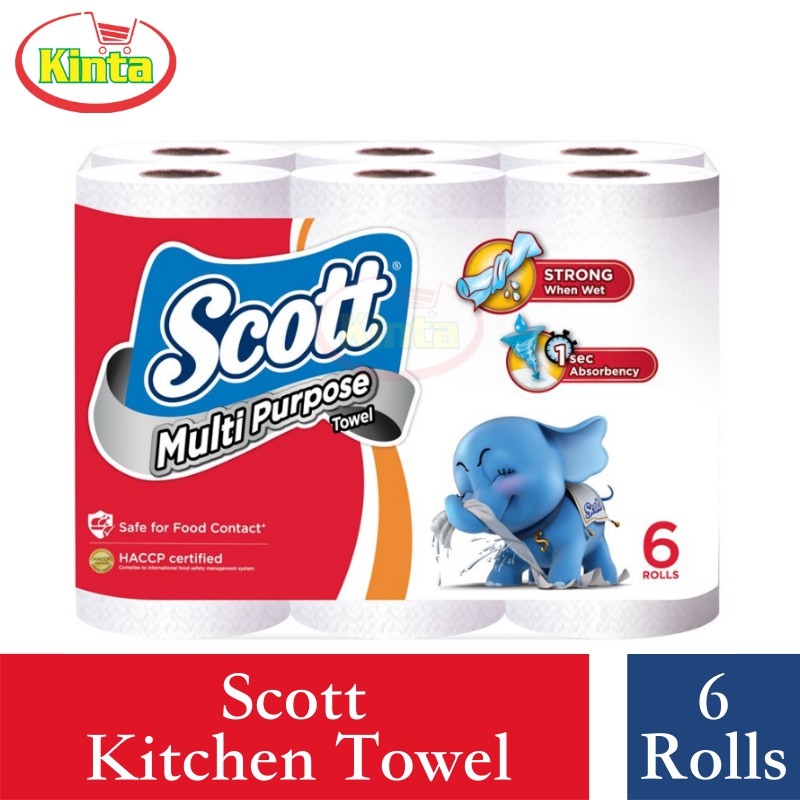 Scott Multi Purpose Kitchen Towel (60's x 6) Shopee Malaysia