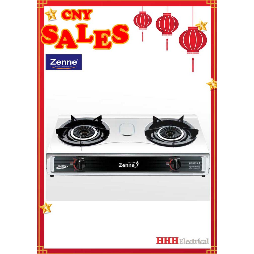 ZENNE GAS STOVE DOUBLE BURNER GAS COOKER KGS201B Shopee Malaysia