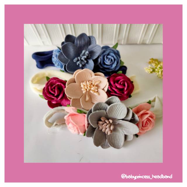 BABYHEADBAND BABYBANDO PREMIUM NYLON USA BABY BANDANA BEAUTIFUL LUXURIOUS FLOWERS