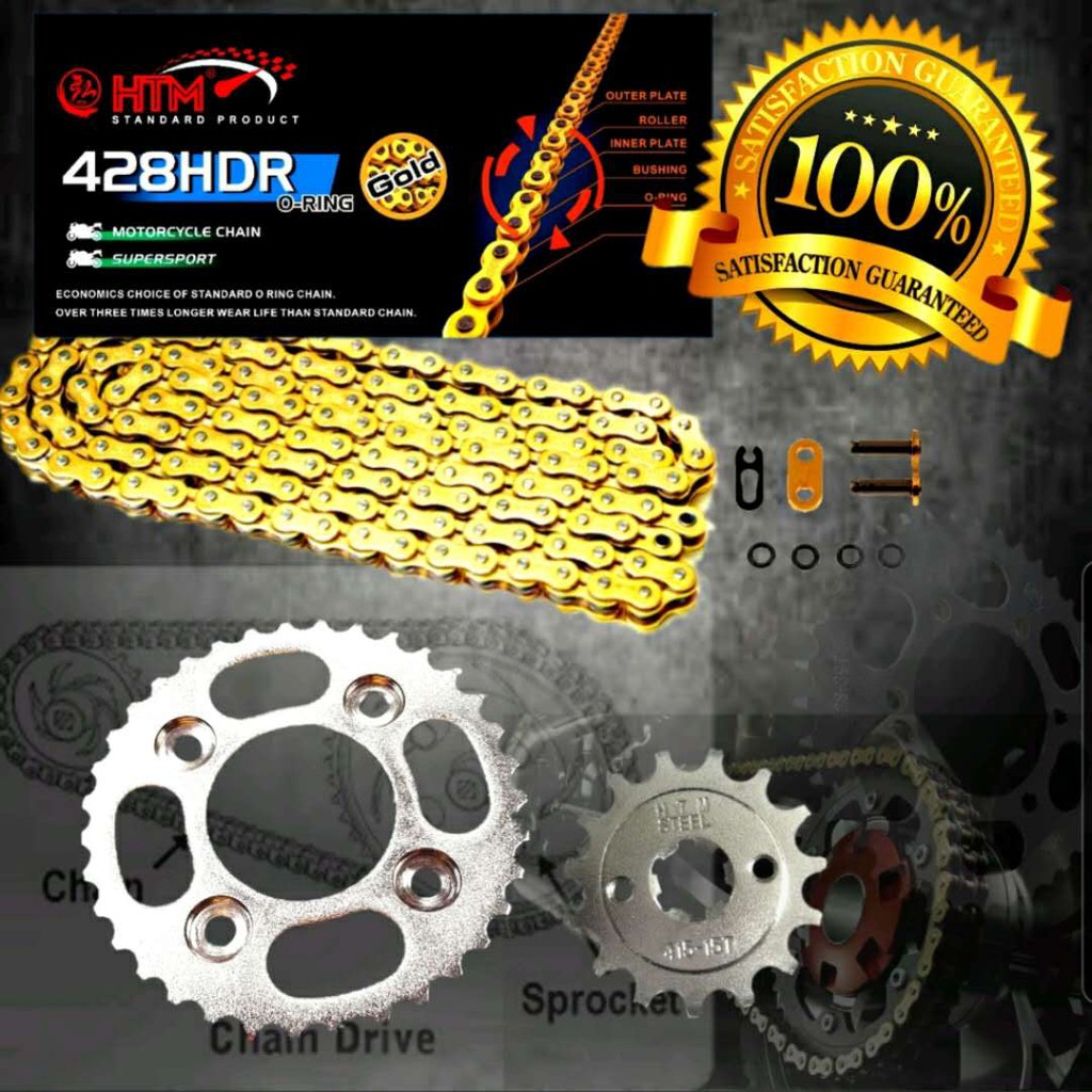 428hdr 128l Suzuki Smash Revo Htm Racing Chain Sprocket Set O Ring Chain Oring Chain Shopee Malaysia