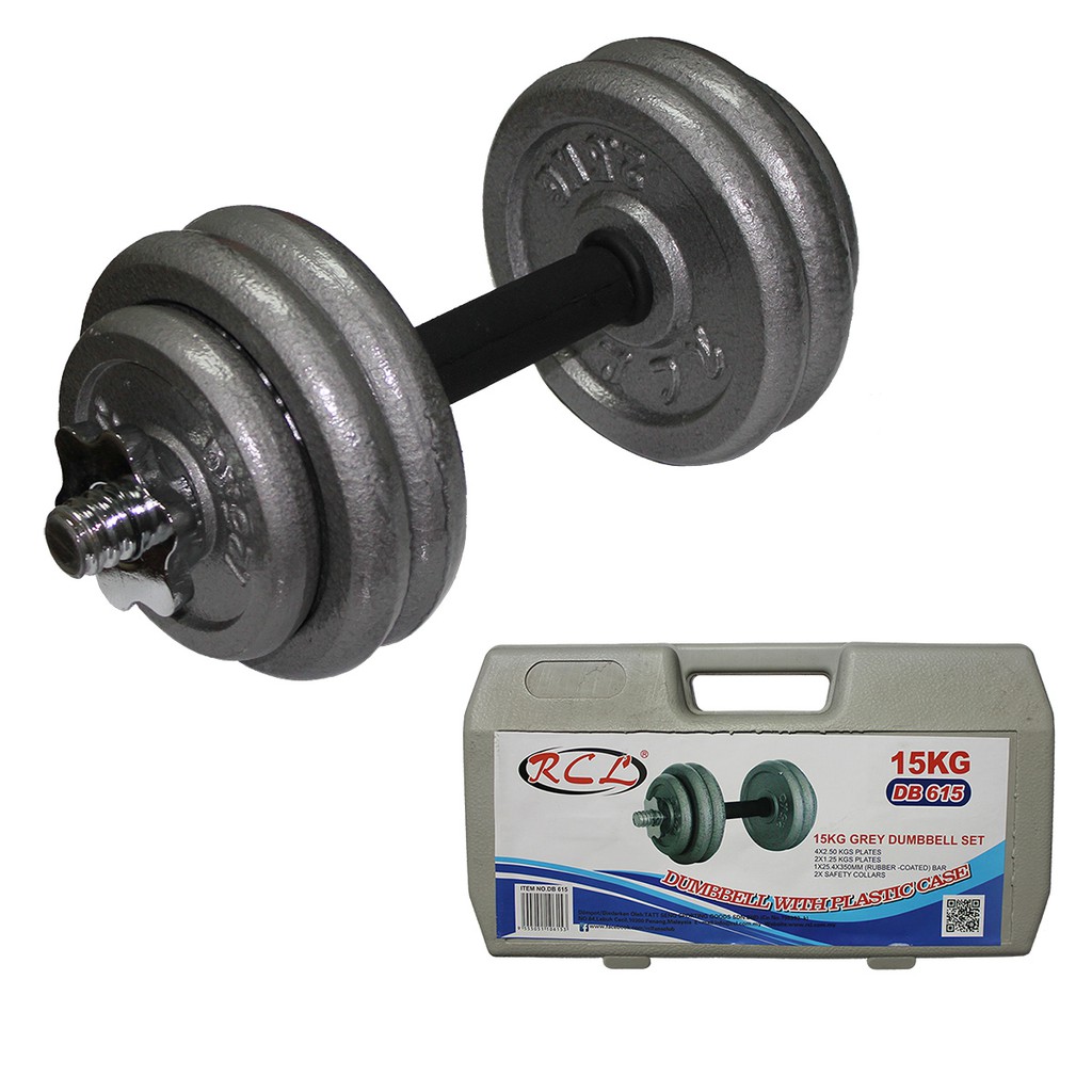 Rcl Dumbbell 15kg X 1 With Plastic Case Db615 Dumbell For Sport Gym Fitness Exercise Weight