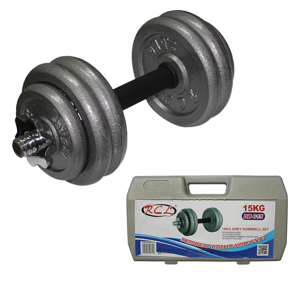 Rcl Dumbbell 15kg X 1 With Plastic Case Db615 Dumbell For Sport Gym Fitness Exercise Weight Training Equipment Shopee Malaysia