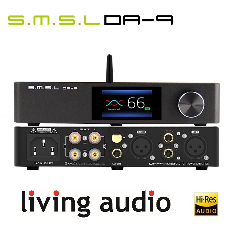 SMSL DA-9 Power Amplifier DA9 Bluetooth 5.0 Hi-Res Power AMP Support APT- X Remote Control RCA/XLR Input