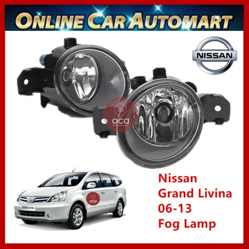 Nissan Grand Livina 06-13 Car Fog Light/ Fog Lamp OEM Fit 2 Pcs (White glass)