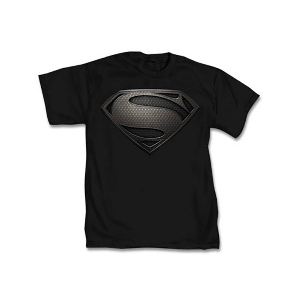 superman t shirt black and silver