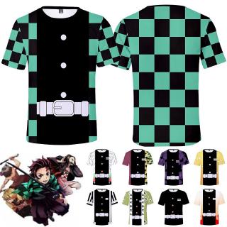 Japan Anime Demon Slayer Kimetsu No Yaiba Short Sleeve Kids Unisex Casual T Shirt Shopee Malaysia - demon slayer corps uniform roblox