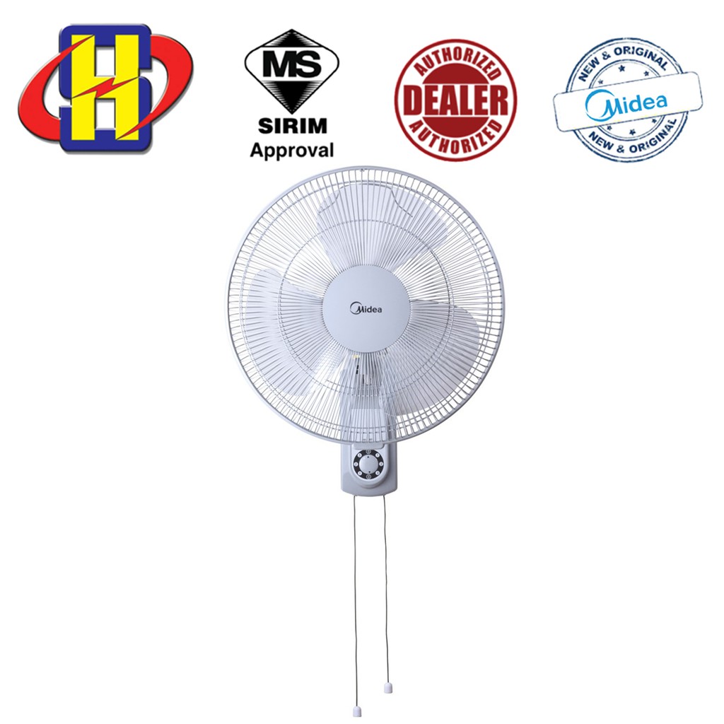 Midea Wall Fan 16 Inch 3 Speed Pull String Switch Fan Mf 16fw6h New Pgmall