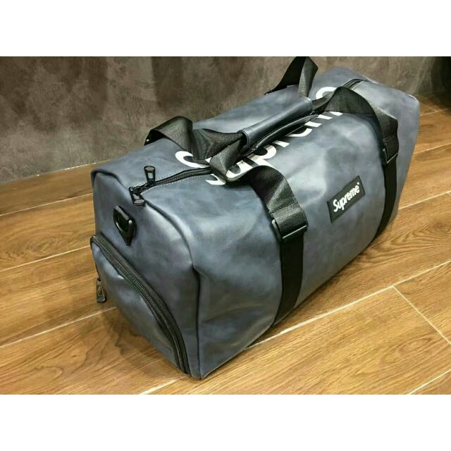 High Quality Supreme Leather Duffle Travel Bag Shopee Malaysia