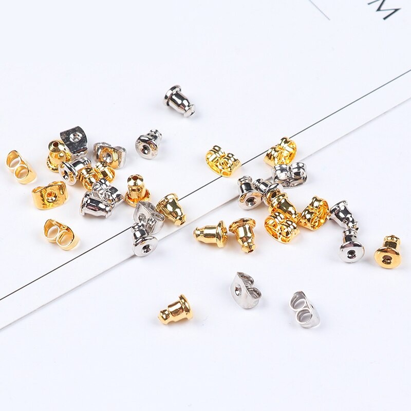 10pcs/lot Gold Plated Bullet Butterfly Shape Earring Back Stopper Ear Post Plug Stud DIY Jewelry Parts Accessories