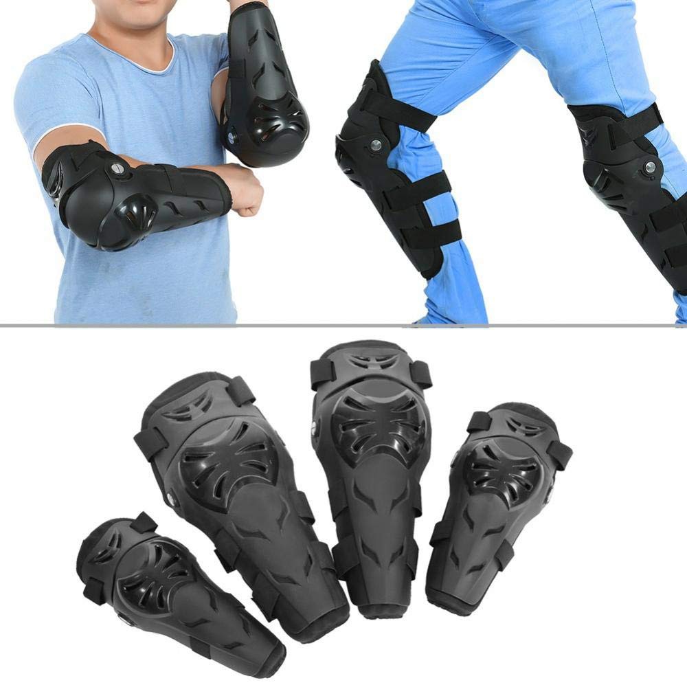 for Motorcycle Motocross Cycling Protection Shin Guards Set QINAIDI Elbow and Knee Pads for Adults 4 pcs 