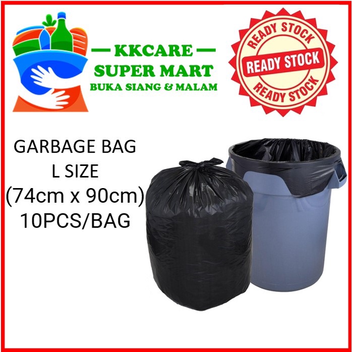 Plastic Bag Sampah Size L 74cm x 90cm Garbage Bag Plastic Bag Rubbish