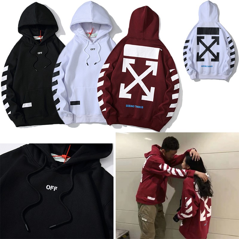 off white seeing things hoodie red