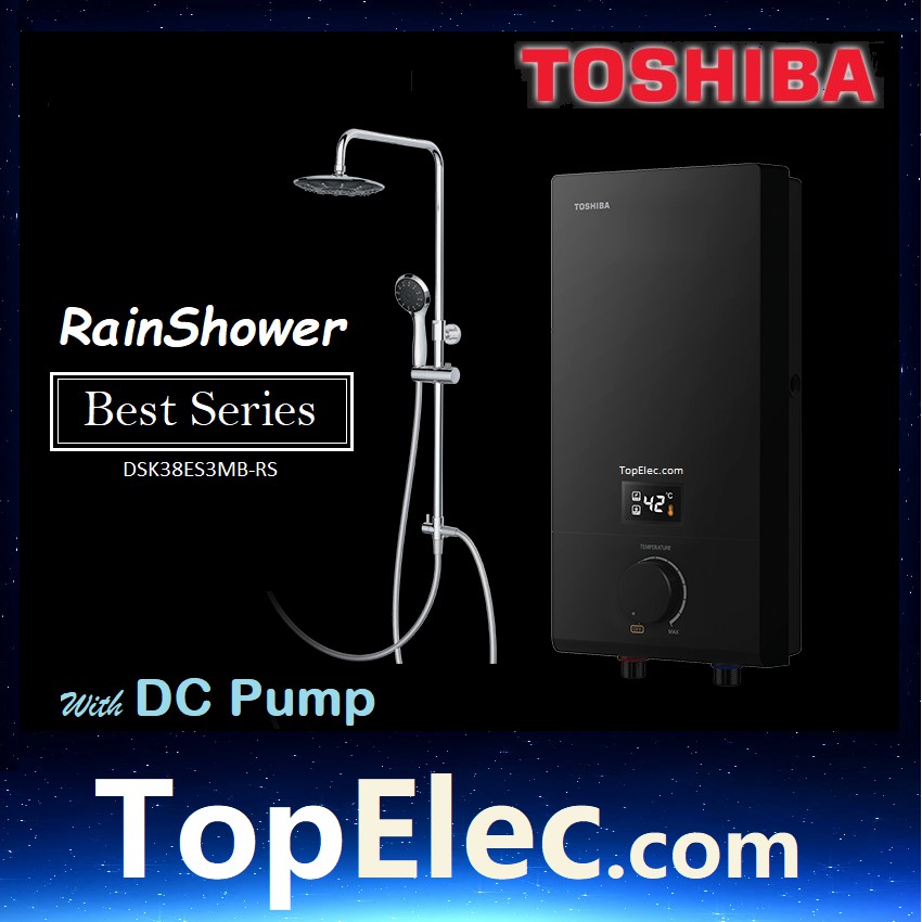 Toshiba Rain Shower DC Inverter Pump Water Heater with Dual Heater