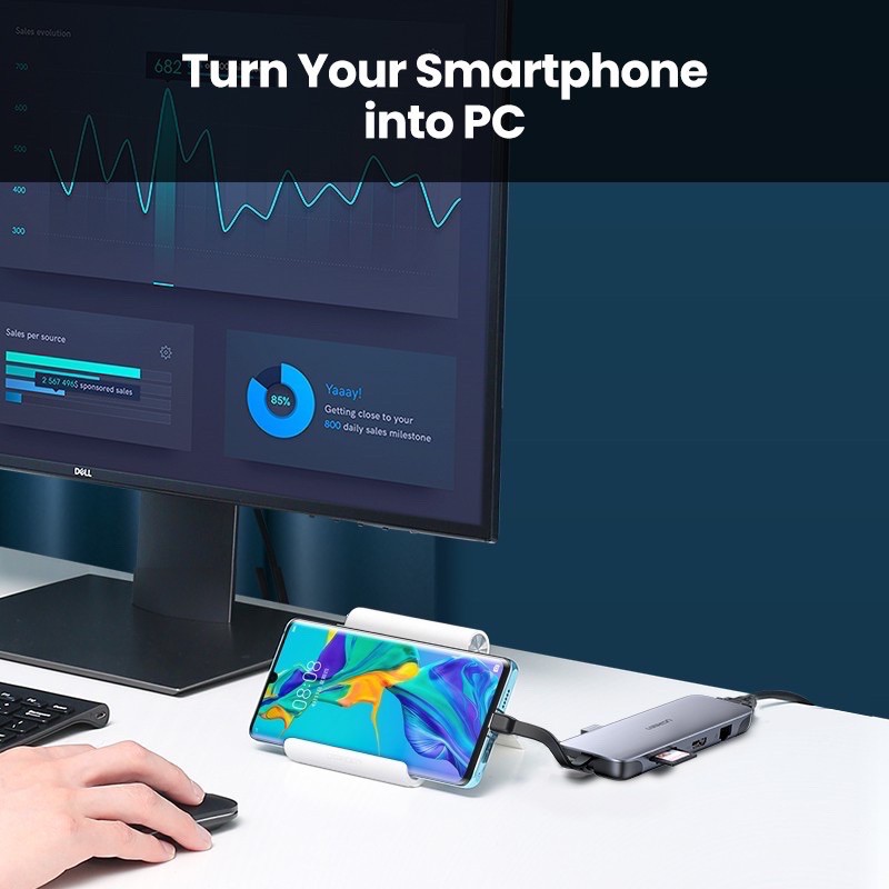 Ugreen Usb C Hub Portable Type C To Multi Usb 3 0 Hub Hdmi Adapter Dock For Macbook Pro Air Type C Hub Shopee Malaysia