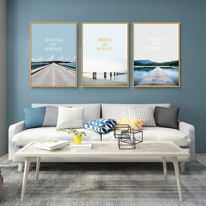 ▥✵✺Modern living room TV background wall painting simple sofa landscape  hanging Nordic style bedroom decoration | Shopee Malaysia