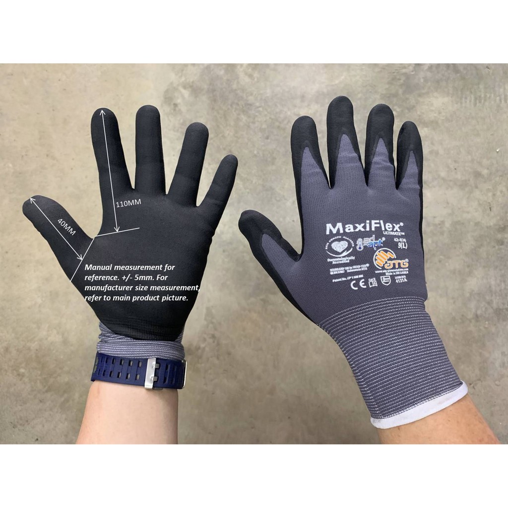 MaxiFlex Ultimate 42-874 Safety Gloves with gloves for electrician, handling | Shopee Malaysia