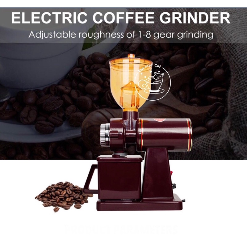 (Malaysia Plug) 600N Electric Coffee Grinder for commercial or home use（Black/Red)