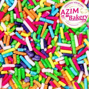 Hbi Colour Rice 60g | 250g | Sprinkles | Colorful Rice | Rainbow Topping | Rainbow Sprinkles (Halal) by Azim Bakery