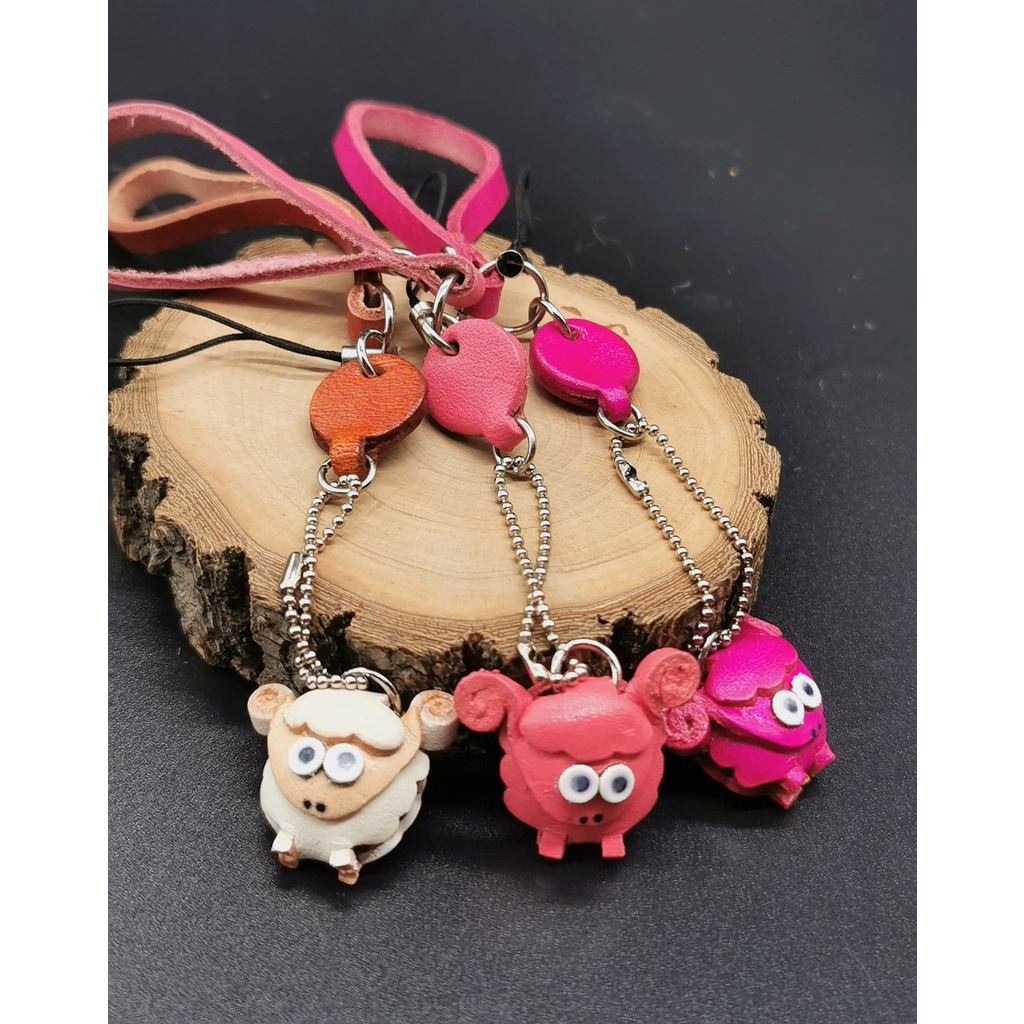 Sheep Italian Imported Genuine Leather Bag Hanging Accessories Lucky Zodiac Japan Sculpturing Skill Unique Cute Souvenir