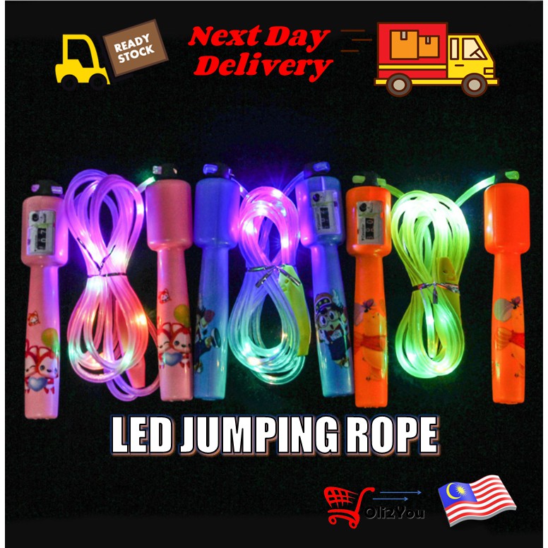 LED Jumping Rope Sponge Light Handle Count Adult Pattern Training Jump