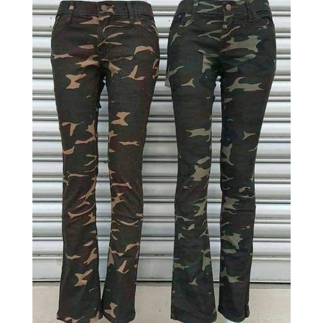 ladies camo skinny jeans