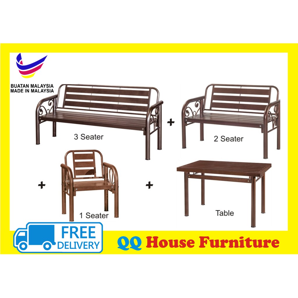 Free Shipping Metal Bench Chair Set Outdoor Furniture Garden Set