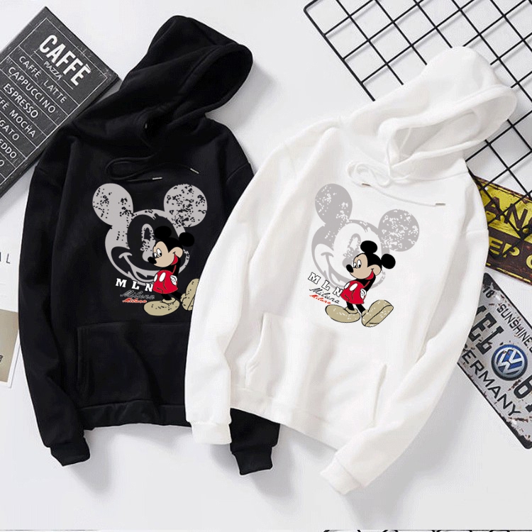 S-3XL Plus Size Women's Mickey Mouse Long Sleeve Sweater Hoodie Hat ...