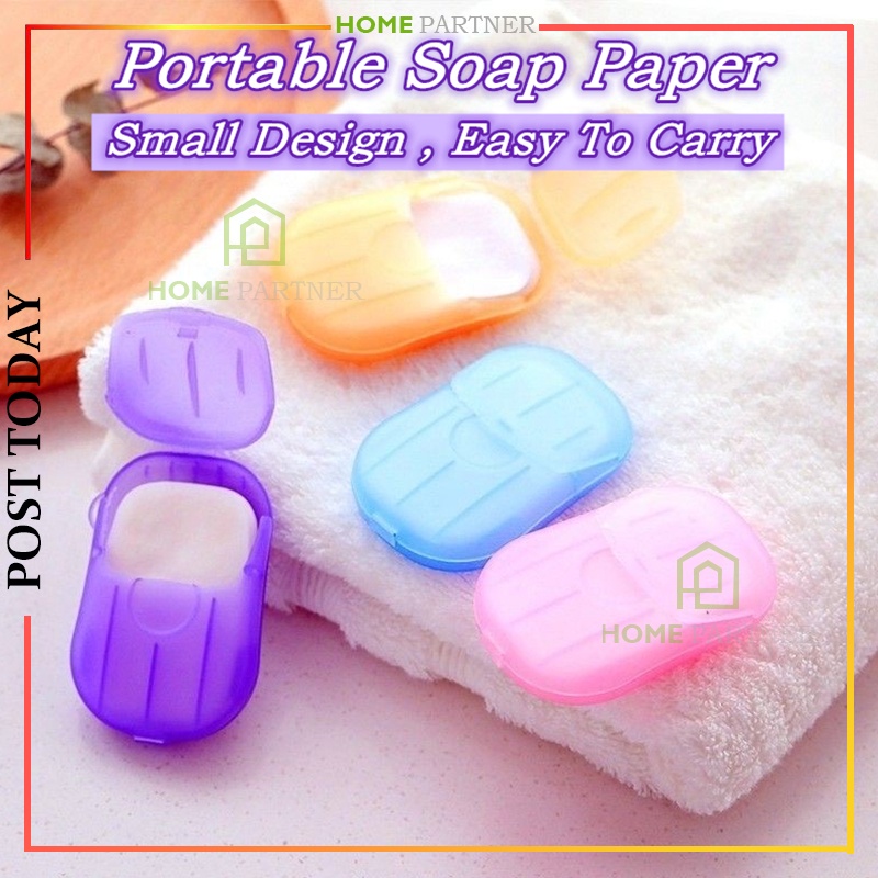 Flower Fragrance Soap Paper Disposable Portable Hand Washing SoapTravel Soap Shower Room Kitchen Kertas Sabun 20PC