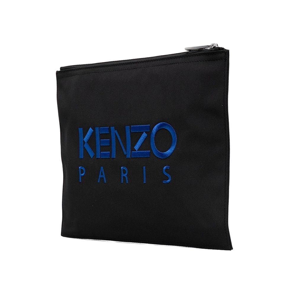 Kenzo Large Canvas Kampus Tiger Clutch Bag for Men in Black Kenzo Large Canvas Kampus Tiger Clutch Bag for Men in Black