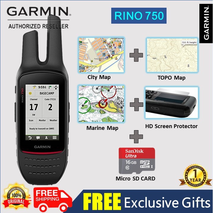 🇲🇾 Garmin Rino 750 Rugged 2 way Radio/GPS Handheld Navigator with