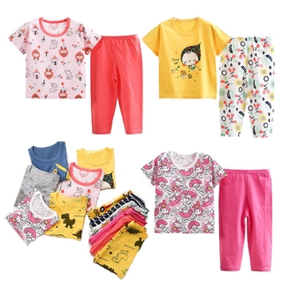 Nice Girls Clothes Set With Short Sleeve+long Pant for 1-6yrs