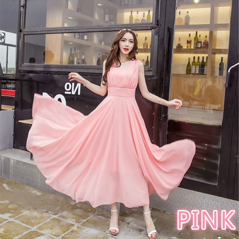 Women Chiffon Dress Wedding Beach Dresses 11 Colours Party Maxi Dress Plus Size