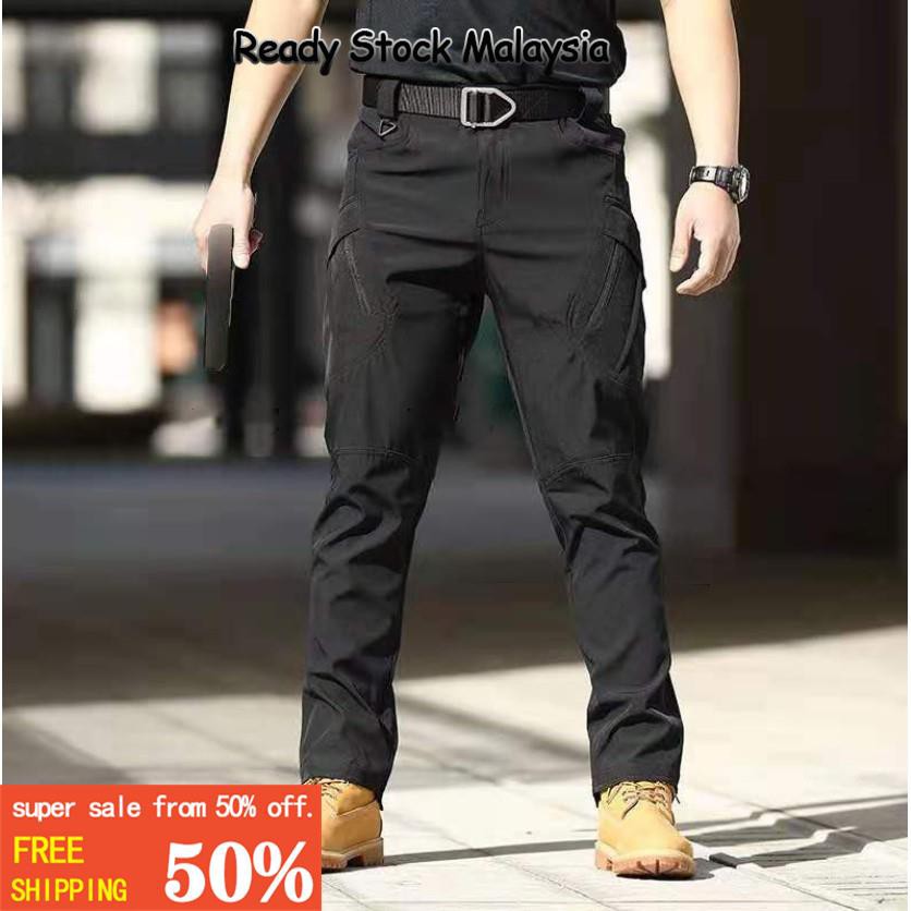 Borong Tactical Pants Trousers Multi Pocket Waterproof Seluar Lelaki Poket Banyak X9 Shopee Malaysia