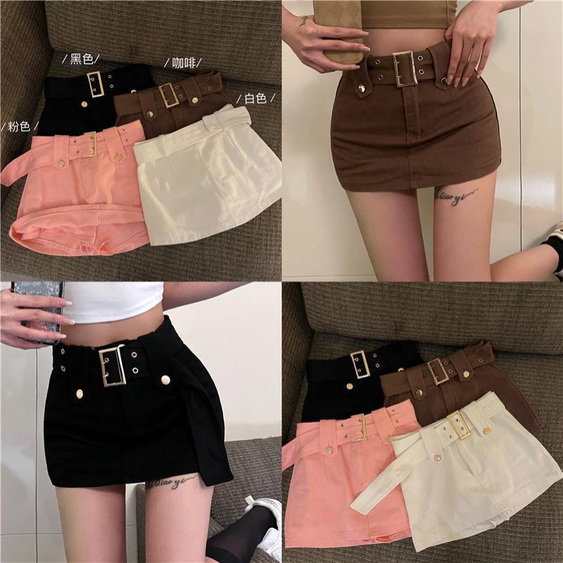 A-Line Denim Half-Length Short Skirt Women's Clothing 2022 Summer New Style Design Sense Niche Hot Girl High-Waisted Hip-W A字牛仔半身短裙子女装2022夏季新款设计感小众辣妹高腰包臀裤裙