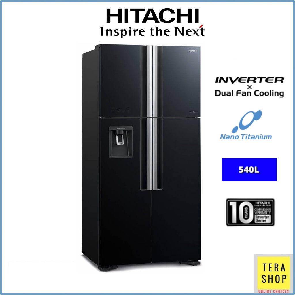 Hitachi RW720P7MGBK French Door 586L Inverter Fridge Refrigerator