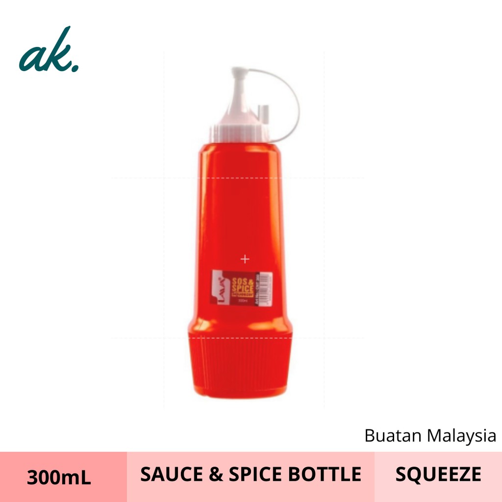 ECO LAVA Plastic Squeeze Sauce and Spice Bottle 300ml 