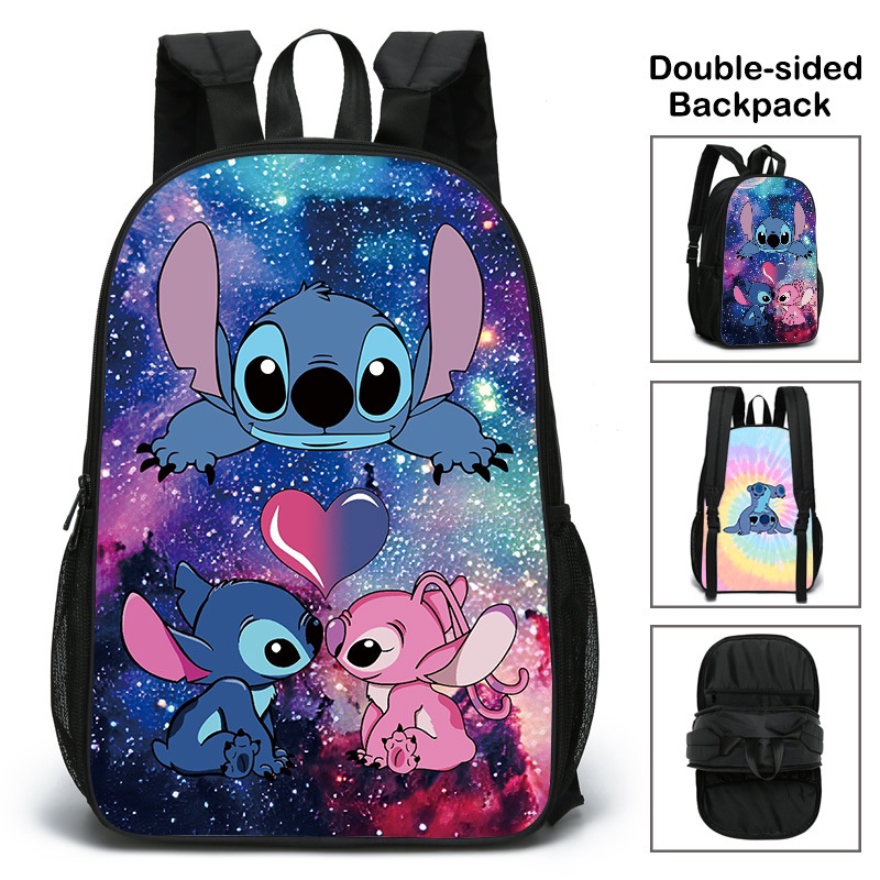 stitch Anime Double-Sided Schoolbag New Star Baby Student Backpack ...