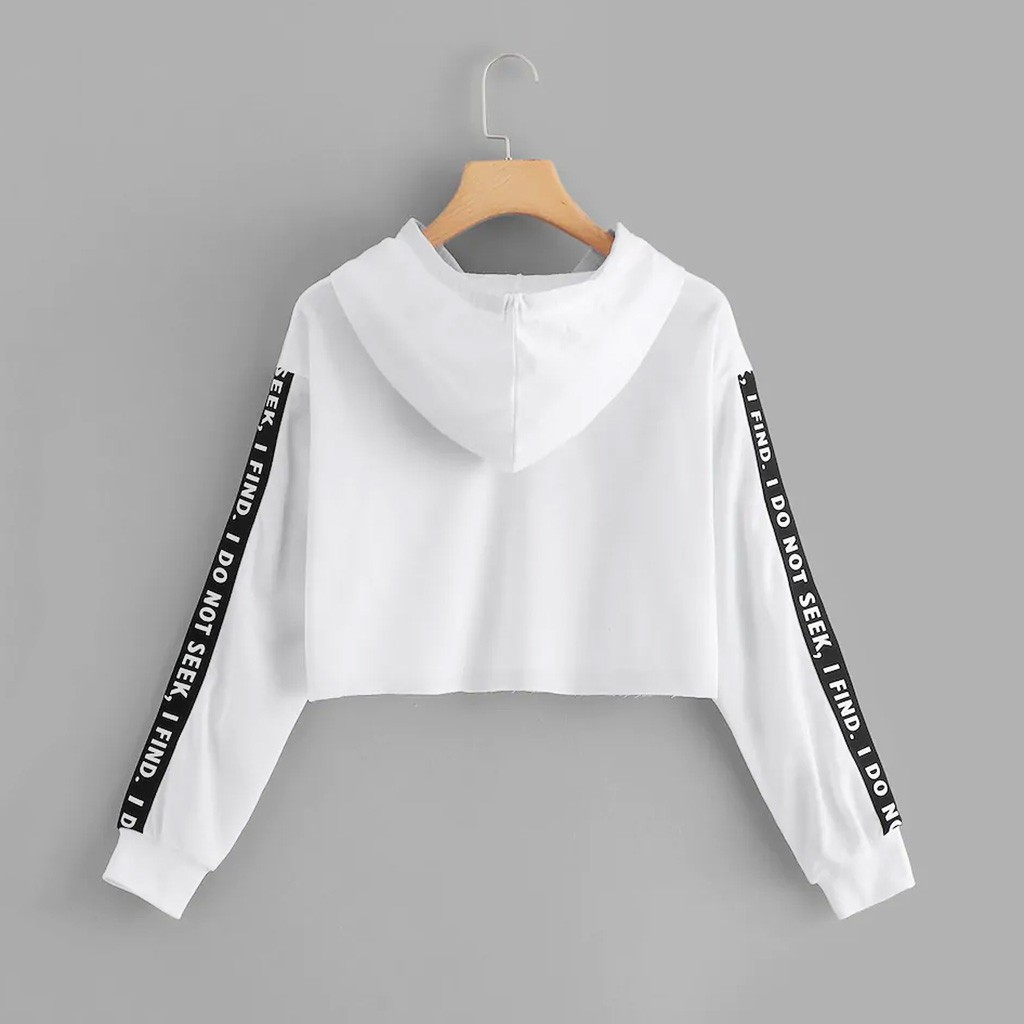 Fashion Women Long Sleeve Sweatshirt Hoodie Letter Print Pullover Top Blouse Shopee Malaysia