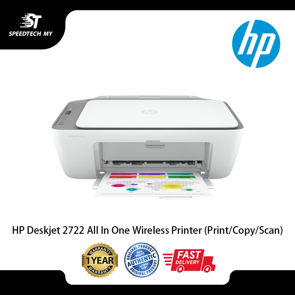 HP Deskjet 2722 All In One Wireless Printer (Print/Copy/Scan) Shopee