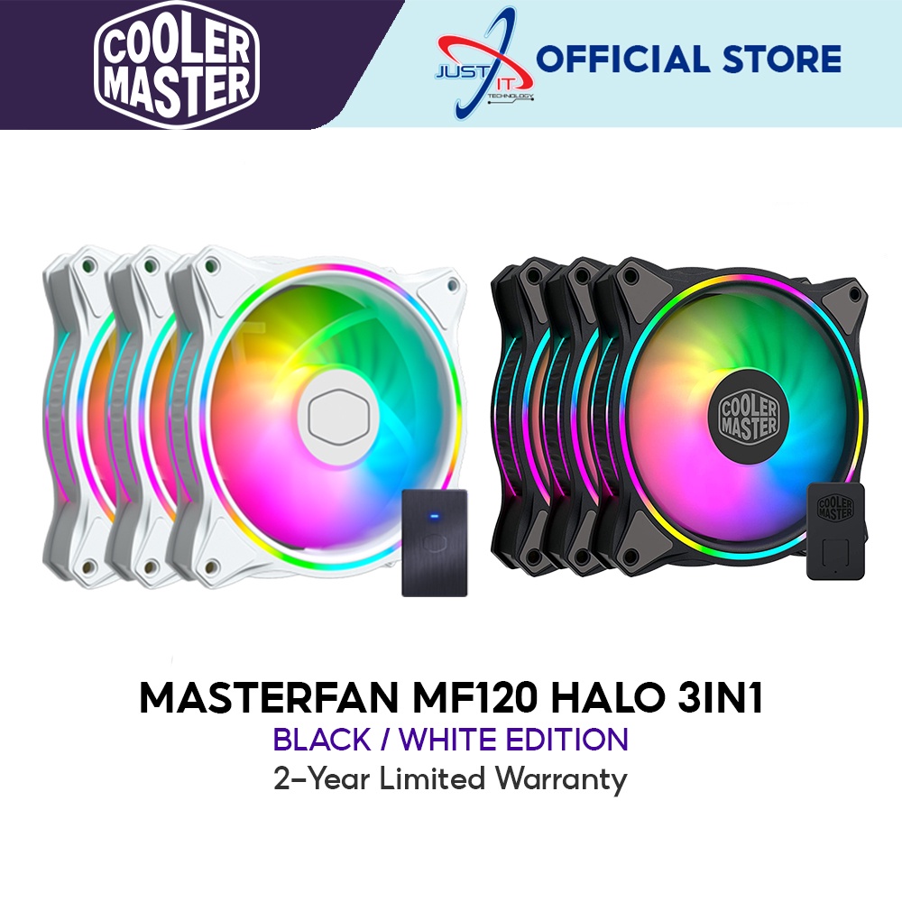 Cooler Master Masterfan MF120 Halo 3 In 1 With Controller - Black/White ...