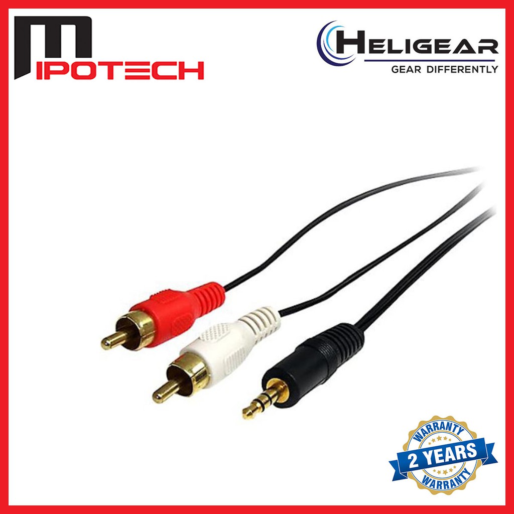 3.5 MM Male Jack to AV 2 RCA Male Stereo Music Audio Cable 1.5M / 3M
