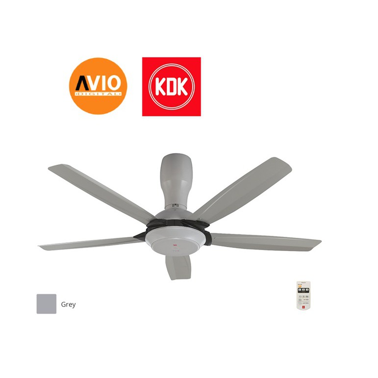 Kdk K14y5 Gy Ceiling Fan 56 56 Inch 5 Blade Remote 3 Speed