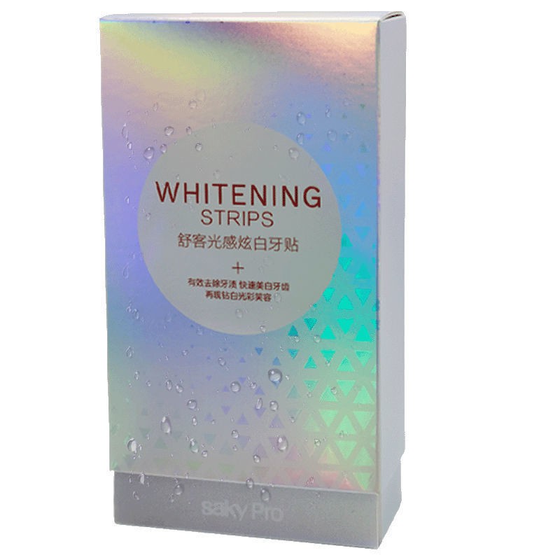 Teeth Whitening Sticker~舒客舒克牙贴美白去黄洁白光感炫白牙齿美白牙贴牙膜一盒14对28贴