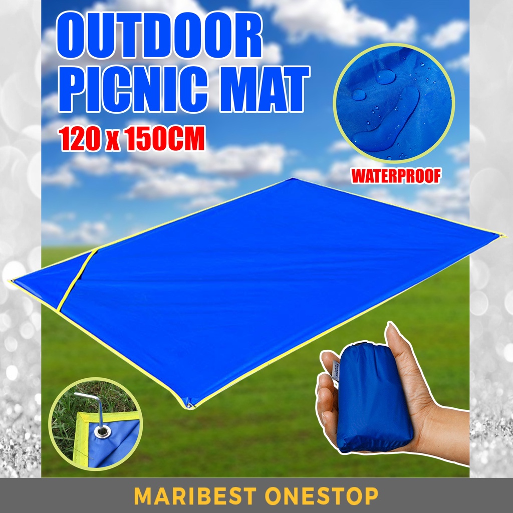 Outdoor Road Portable Pocket Picnic Mini Mat Waterproof Nylon Camping Beach Blanket Tikar Berkelah Kalis Air Lipat 野餐垫