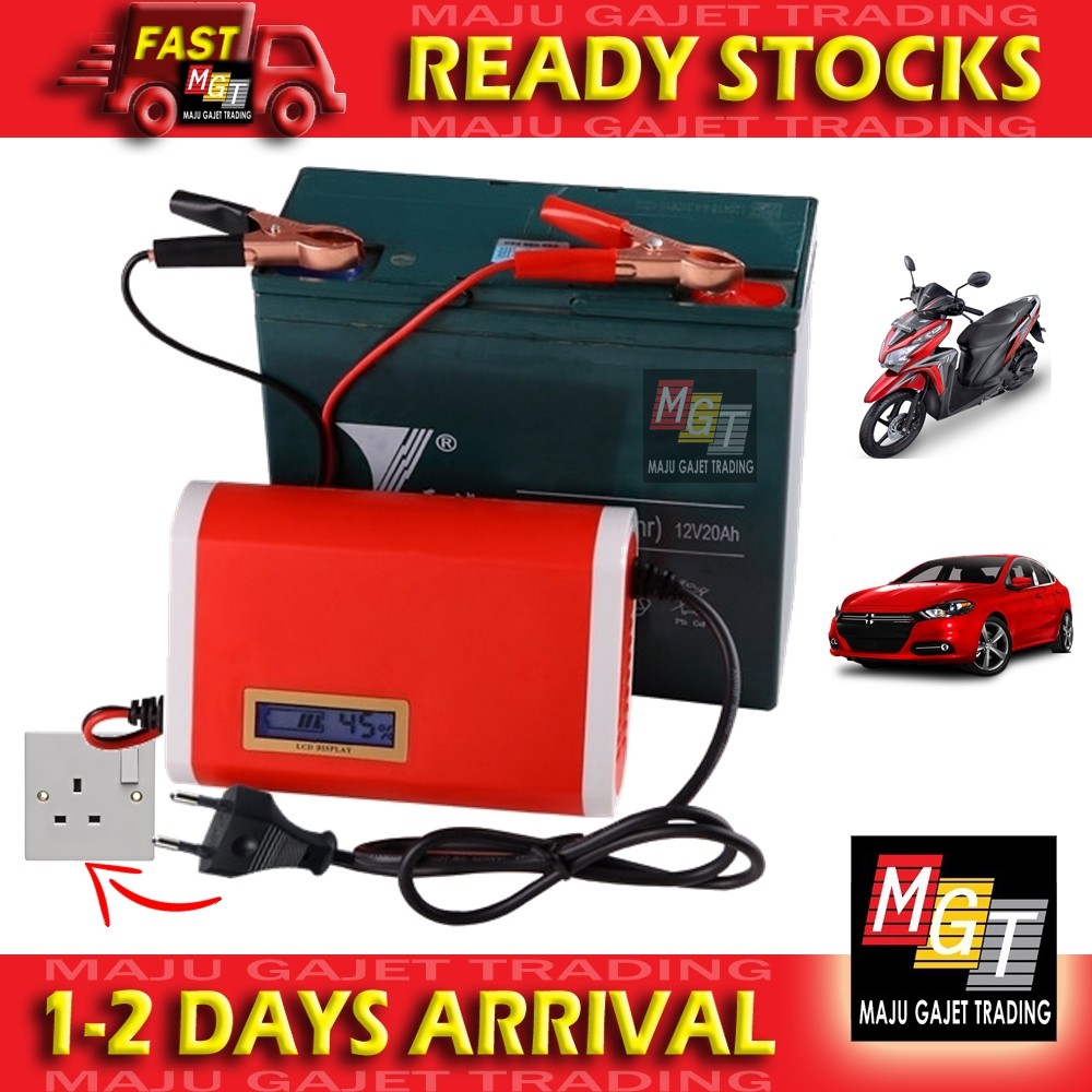 Car Battery Charger Motor Led Indicator Lead Acid Battery Pengecas Bateri Kereta Ns60 Gp Century 12v