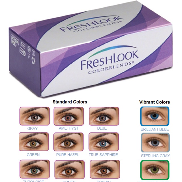 Freshlook Colorblends Cosmetic Monthly Disposable Contact Lens 2 Pieces Box Shopee Malaysia