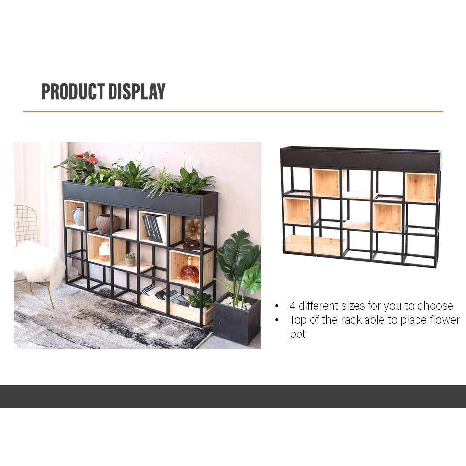 READY STOCK!!! FINSSO: CHAMBERLAIN Industrial Design Iron Rack Shelves / Rak Besi Kukuh /Rak Hiasan/