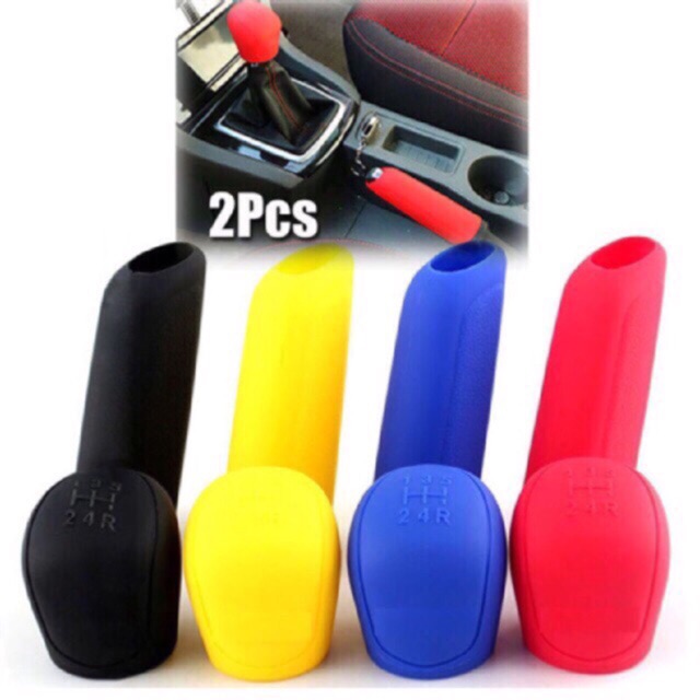 Quality Reliable 1 Set Manual Car Gear Head Shift Knob Cover Collars Handbrake Brake Case Silicone Handb - Image 3