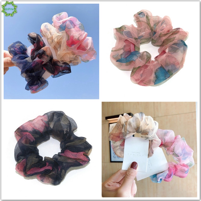 flower hair scrunchies